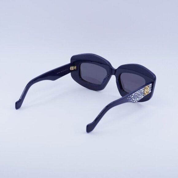 Loewe LW4114IS 90A Sunglasses Navy with Crystal Studs Rectangle Frame main image 9
